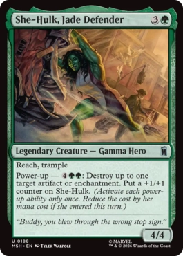 『予約シングル』(188)《翠色の守護者、シーハルク/She-Hulk, Jade Defender》[MSH] 緑U