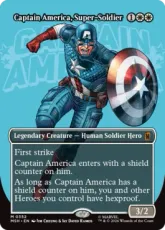 【Foil】(352)■ボーダーレス■《スーパーソルジャー、キャプテン・アメリカ/Captain America, Super-Soldier》[MSH-BF] 白R