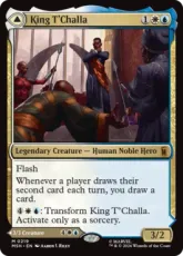 【Foil】(219)《ティ・チャラ王/King T'Challa》/《揺るがぬ希望、ブラックパンサー/Black Panther, Hope Enduring》[MSH] 金R