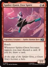 【Foil】(874)《自由人、スパイダー・グウェン/Spider-Gwen, Free Spirit》[MSC] 赤C