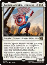 【Foil】(587)《解放者、キャプテン・アメリカ/Captain America, Liberator》[MSC] 白R