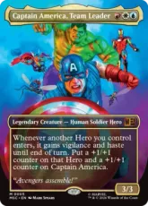 【Foil】(005)■ボーダーレス■《チームのリーダー、キャプテン・アメリカ/Captain America, Team Leader》[MSC] 金R