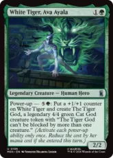 【Foil】(196)《ホワイトタイガー、エバ・アヤラ/White Tiger, Ava Ayala》[MSH] 緑U