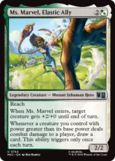 【Foil】(744)《伸縮する仲間、ミズ・マーベル/Ms. Marvel, Elastic Ally》[MSC] 金U