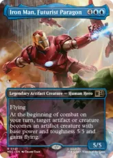 【Foil】(501)■ボーダーレス■《未来の先駆者、アイアンマン/Iron Man, Futurist Paragon》[MSC] 青R