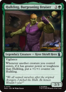『予約シングル』(173)《新星の猛者、ハルクリング/Hulkling, Burgeoning Bruiser》[MSH] 緑U
