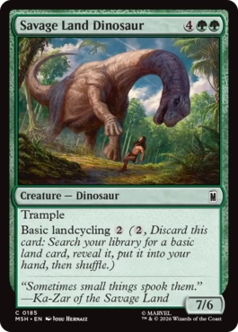 『予約シングル』(185)《サヴェッジ・ランドの恐竜/Savage Land Dinosaur》[MSH] 緑C