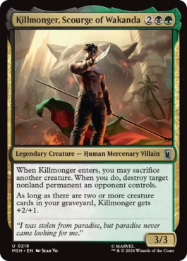 『予約シングル』(218)《ワカンダの災厄、キルモンガー/Killmonger, Scourge of Wakanda》[MSH] 金U