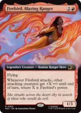 (360)■拡張アート■《猛火のレインジャー、ファイアバード/Firebird, Blazing Ranger》[MSC] 赤R