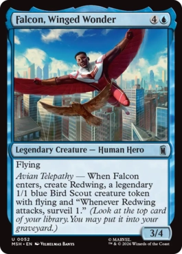 『予約シングル』(052)《翼を持つ戦士、ファルコン/Falcon, Winged Wonder》[MSH] 青U