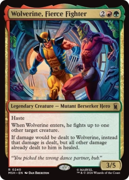 『予約シングル』(240)《獰猛な戦士、ウルヴァリン/Wolverine, Fierce Fighter》[MSH] 金R