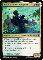 【Foil】(207)《先陣を行く者、ブラックパンサー/Black Panther, Vanguard》[MSH] 金U