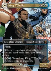 【Foil】(346)■ボーダーレス■《ティ・チャラ王/King T'Challa》/《揺るがぬ希望、ブラックパンサー/Black Panther, Hope Enduring》[MSH-BF] 金R