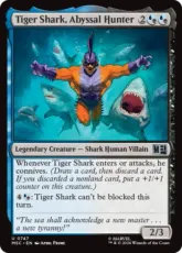 【Foil】(747)《深海の狩人、タイガーシャーク/Tiger Shark, Abyssal Hunter》[MSC] 金U