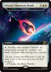 (318)■拡張アート■《衛星軌道上ヴィブラニウム爆弾/Orbital Vibranium Bomb》//《災いの砂時計/Scourglass》[MSC] 白R