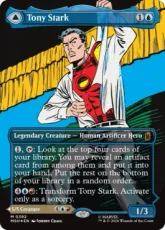 【Foil】(392)■ボーダーレス■《トニー・スターク/Tony Stark》/《インビンシブル・アイアンマン/The Invincible Iron Man》[MSH-BF] 青R