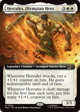 (308)■拡張アート■《オリンポスの英雄、ハーキュリーズ/Hercules, Olympian Hero》[MSC] 白R