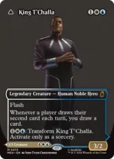 【Foil】(373)■ボーダーレス■《ティ・チャラ王/King T'Challa》/《揺るがぬ希望、ブラックパンサー/Black Panther, Hope Enduring》[MSH-BF] 金R