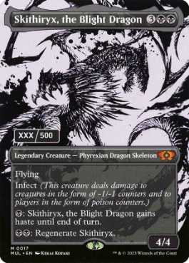 【ダブルレインボウ・Foil】(147)《荒廃のドラゴン、スキジリクス/Skithiryx, the Blight Dragon》(シリアル入り)[MUL] 黒R