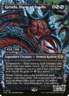 【ダブルレインボウ・Foil】(172)《深海の破滅、ジャイルーダ/Gyruda, Doom of Depths》(シリアル入り)[MUL] 金R