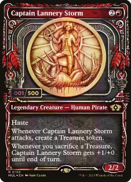 【ダブルレインボウ・Foil】(150)《風雲船長ラネリー/Captain Lannery Storm》(シリアル入り)[MUL] 赤R