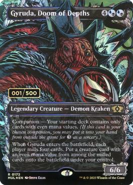 【ダブルレインボウ・Foil】(172)《深海の破滅、ジャイルーダ/Gyruda, Doom of Depths》(シリアル入り)[MUL] 金R