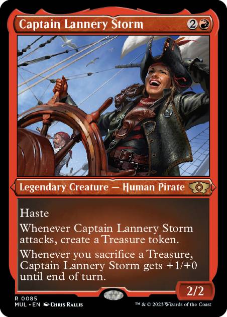 【エッチング・Foil】(085)《風雲船長ラネリー/Captain Lannery Storm》[MUL] 赤R