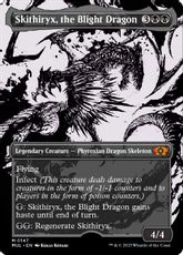 【ハロー・Foil】(147)《荒廃のドラゴン、スキジリクス/Skithiryx, the Blight Dragon》[MUL] 黒R