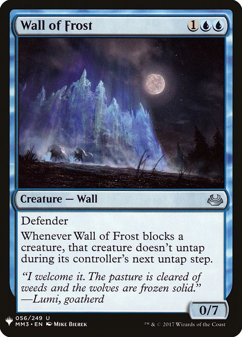 《霜の壁/Wall of Frost》[PWシンボル付き再版] 青U