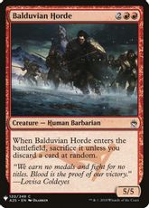 《バルデュヴィアの大軍/Balduvian Horde》[PWシンボル付き再版] 赤C