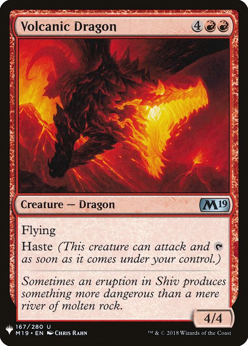 《火山のドラゴン/Volcanic Dragon》[PWシンボル付き再版] 赤U