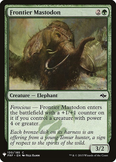 《開拓地のマストドン/Frontier Mastodon》[PWシンボル付き再版] 緑C
