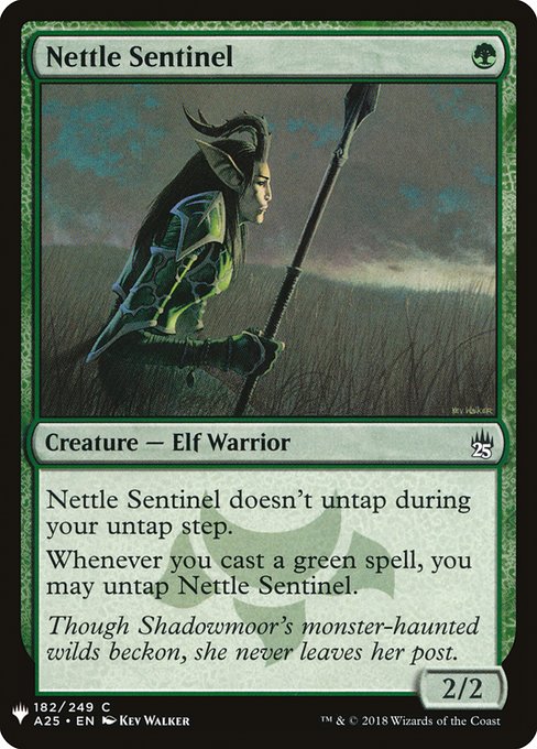 《イラクサの歩哨/Nettle Sentinel》[PWシンボル付き再版] 緑C