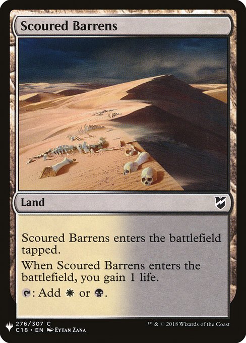 《磨かれたやせ地/Scoured Barrens》[PWシンボル付き再版] 土地C