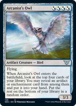 (135)《秘儀術師のフクロウ/Arcanist's Owl》[NEC] 金U