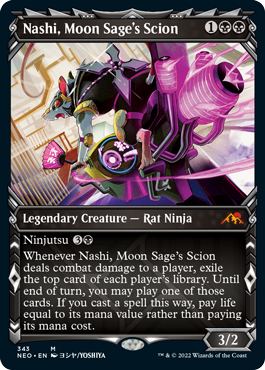 【エッチング・Foil】(421)■ショーケース■《月の賢者の養子、ナシ/Nashi, Moon Sage's Scion》[NEO-BF] 黒R