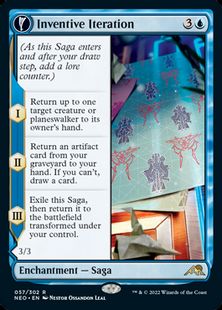 【Foil】■プレリリース■《発明的反復/Inventive Iteration》/《生けるひらめき/Living Breakthrough》[NEO-PRE] 青R