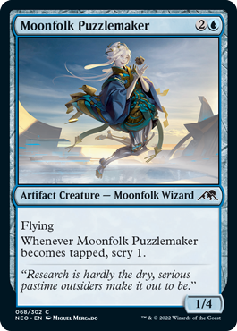 【Foil】(068)《ムーンフォークの謎掛け師/Moonfolk Puzzlemaker》[NEO] 青C