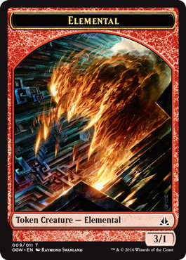 (009)《エレメンタルトークン/Elemental token》[OGW] 赤