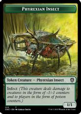 (015/011)《ファイレクシアン・昆虫+ファイレクシアン・ダニトークン/Phyrexian Insect+Phyrexian Mite Token》[ONC] 緑/茶