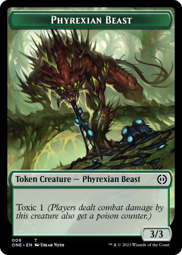 【Foil】(006)《ファイレクシアン・ビーストトークン/Phyrexian Beast token》[ONE] 緑