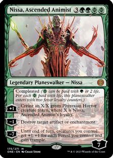 (175)《向上した精霊信者、ニッサ/Nissa, Ascended Animist》[ONE] 緑R