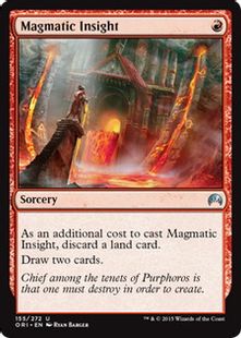 【Foil】《マグマの洞察力/Magmatic Insight》[ORI] 赤U
