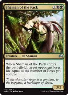 【Foil】《群れのシャーマン/Shaman of the Pack》[ORI] 金U
