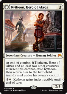 《アクロスの英雄、キテオン/Kytheon, Hero of Akros》/《歴戦の戦士、ギデオン/Gideon, Battle-Forged》[ORI] 白R