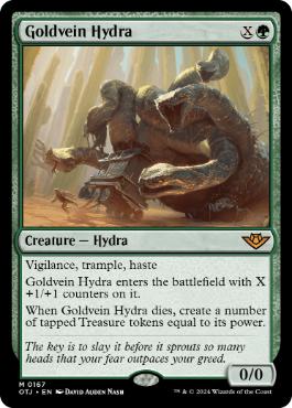 【Foil】(167)《金脈のハイドラ/Goldvein Hydra》[OTJ] 緑R