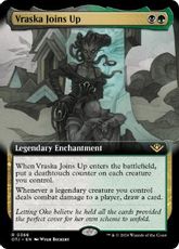 (366)■拡張アート■《ヴラスカの加入/Vraska Joins Up》[OTJ-BF] 金R