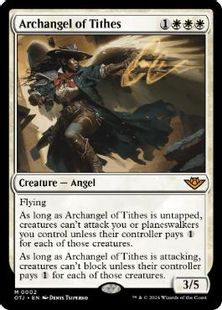 【Foil】(002)■プロモスタンプ付■《徴税の大天使/Archangel of Tithes》[Pスタンプ_OTJ] 白R