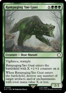 【Foil】(082)《暴れ狂うヤオ・グアイ/Rampaging Yao Guai》[PIP] 緑R