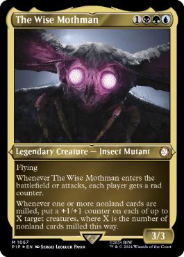 【エッチング・Foil】(1067)《賢きモスマン/The Wise Mothman》[PIP] 金※提示用カード